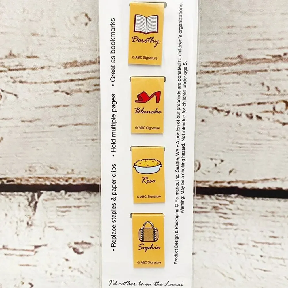 THE GOLDEN GIRLS Magnetic Page Clips Bookmarks Set Of 4 New